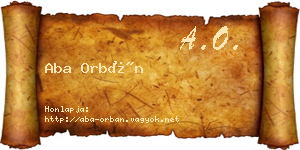 Aba Orbán névjegykártya